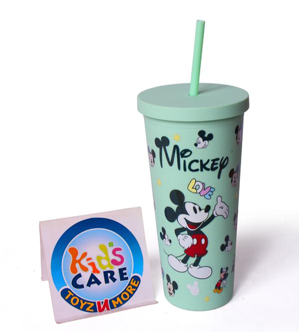 Mickey Mouse 750ml Kids Tumbler with Lid & Straw - Green - Premium Quality (NC0606)