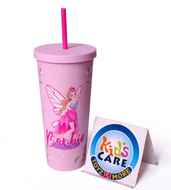 Barbie 750ml Kids Tumbler with Lid & Straw - Pink - Premium Quality (NL0617)