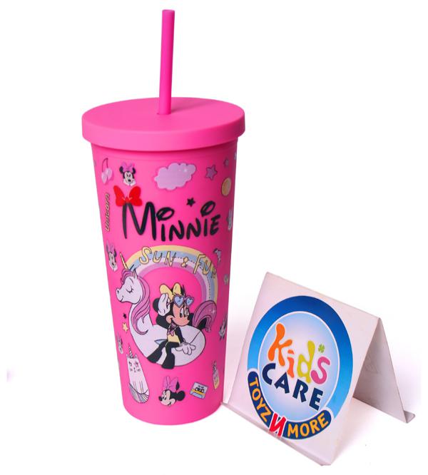 Minnie Mouse & Unicorn 750ml Kids Tumbler with Lid & Straw - Pink - Premium Quality (NC0606)