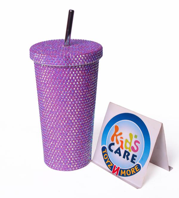 Bling Diamond Glitter 750ml Stainless Steel Tumbler - Purple | Lid, Straw & Brushes (B-205)