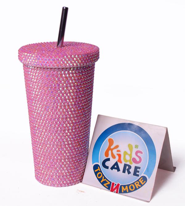 Bling Diamond Glitter 750ml Stainless Steel Tumbler - Pink | Lid, Straw & Brushes (B-205)