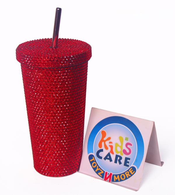 Bling Diamond Glitter 750ml Stainless Steel Tumbler - Red | Lid, Straw & Brushes (B-205)