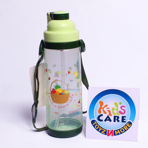 Load image into Gallery viewer, Fruits Basket Water Bottle With Straw 600 ml Green (KC5636)
