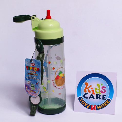 Load image into Gallery viewer, Fruits Basket Water Bottle With Straw 600 ml Green (KC5636)
