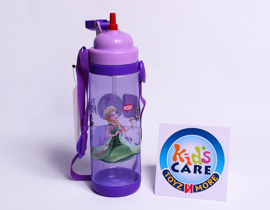 Frozen Anna Elsa Water Bottle With Straw 600 ml Purple (KC5636)
