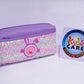 Rabbit Mecw Two Zipper Sequin Stationery / Pencil Pouch Purple (1639)