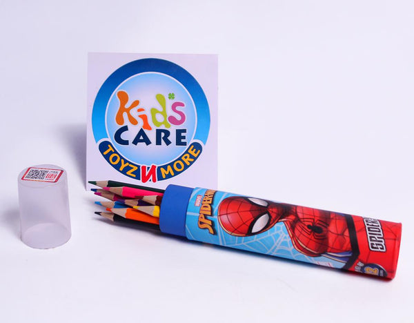 Spider Man Themed Full Size Drawing Color Pencils 12 Pcs Set (7010)