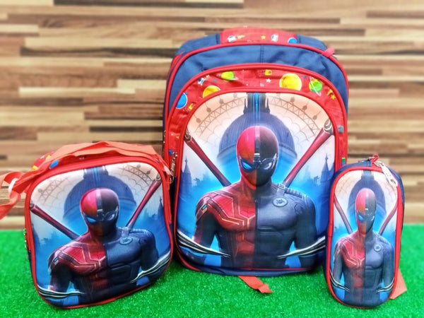 Spider Man School Bag 3 Piece Set for Grade 1 & Grade 2 (2988-1)