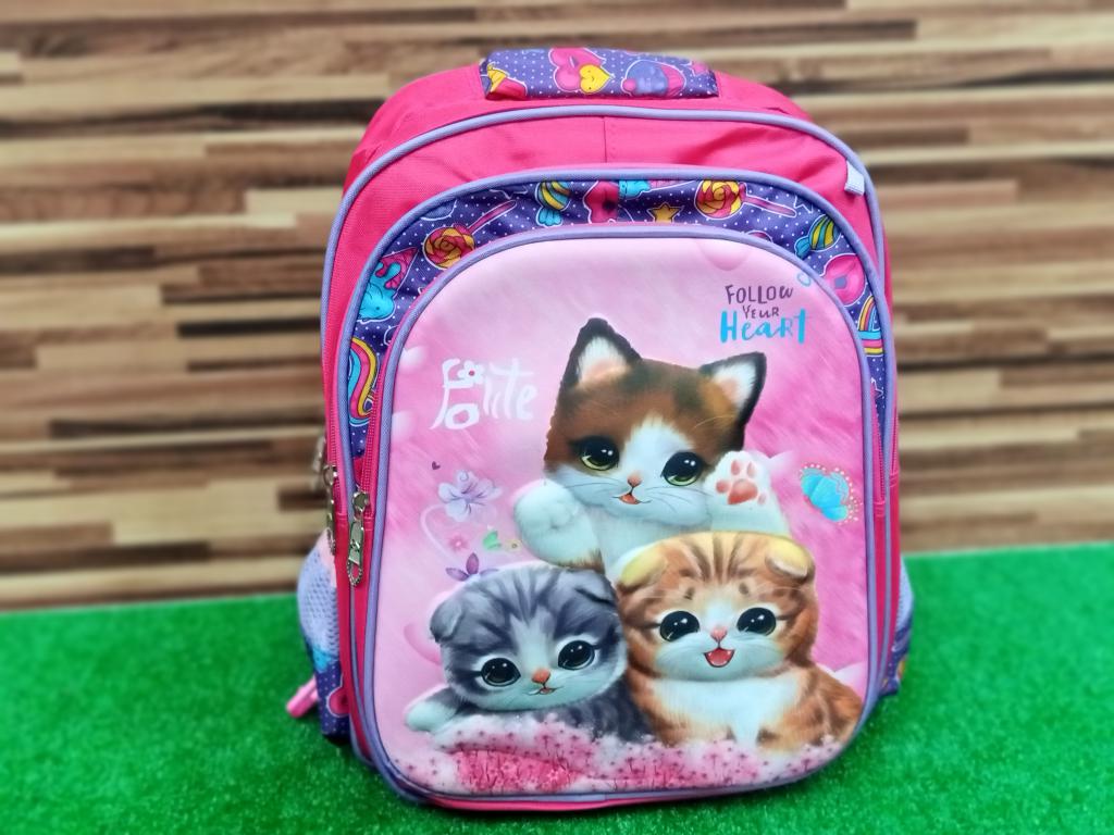 Cats School Bag 3 Piece Set for Grade 1 & Grade 2 (2988-1)