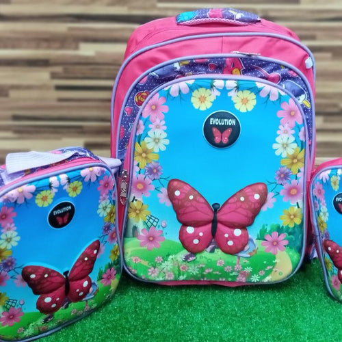Load image into Gallery viewer, Butterfly School Bag 3 Piece Set for Grade 1 &amp; Grade 2 (2988-1)
