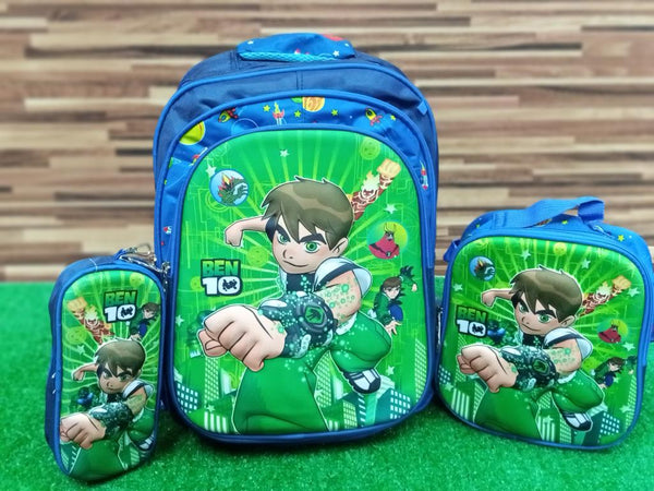 Ben 10 School Bag 3 Piece Set for Grade 1 & Grade 2 (2988-1)