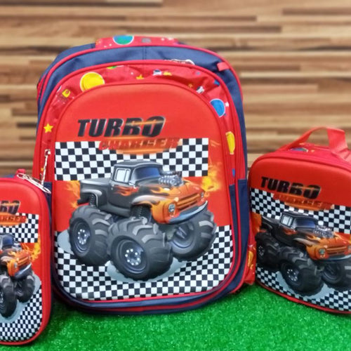 Load image into Gallery viewer, Turbo Chase School Bag 3 Piece Set for Grade 1 &amp; Grade 2 (2988-1)
