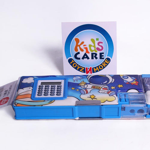 Load image into Gallery viewer, Outer Space World Magnetic Double Sided Pencil Box With Sharpener &amp; Calculator (XPM-555)
