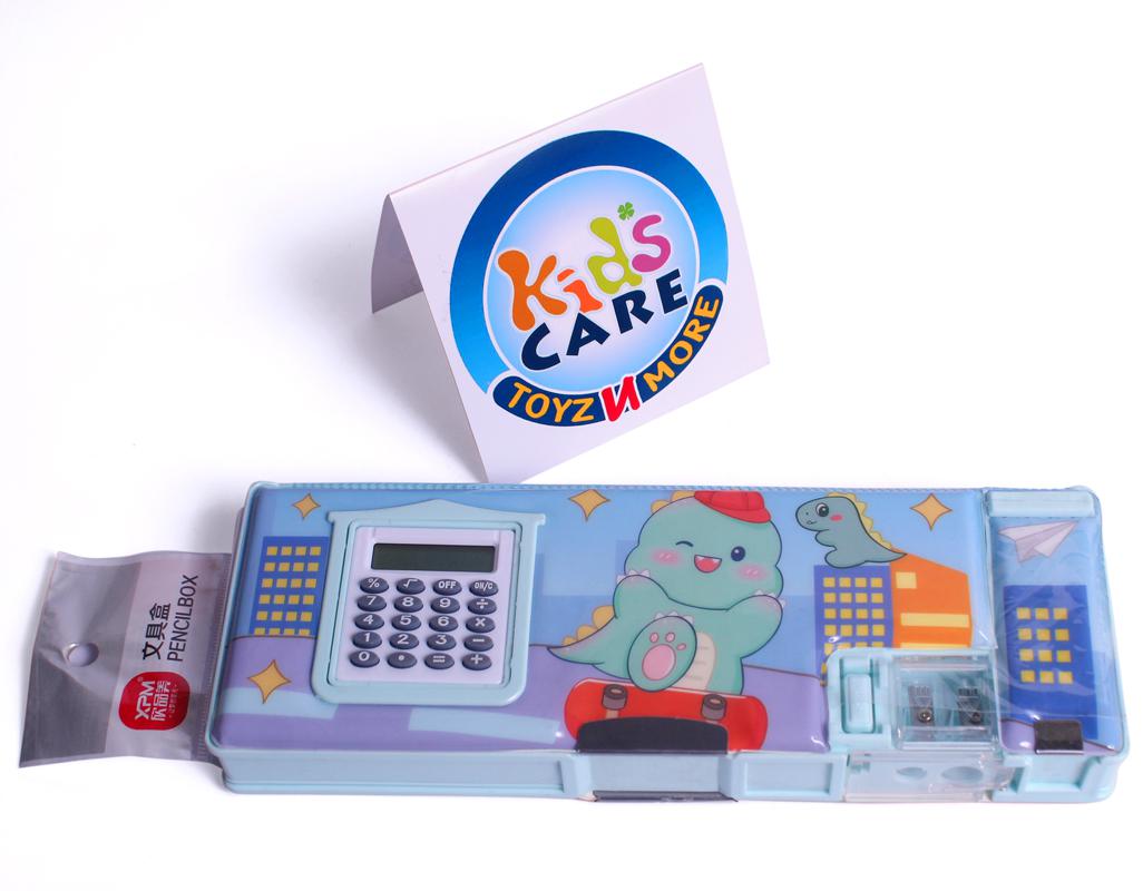 Baby Dinosaur Magnetic Double Sided Pencil Box With Sharpener & Calculator (XPM-555)