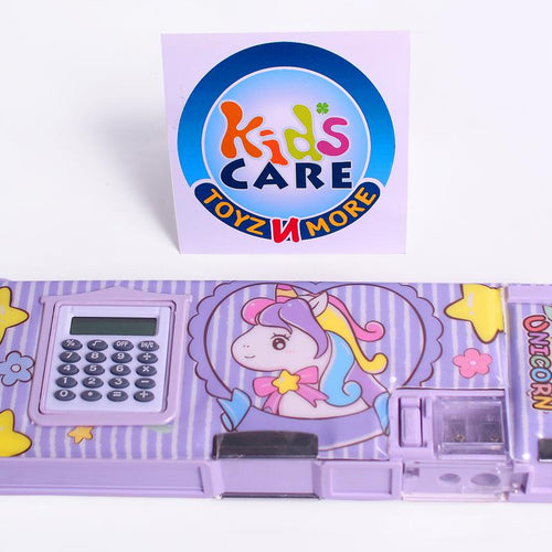 Load image into Gallery viewer, Unicorn Magnetic Double Sided Pencil Box With Sharpener &amp; Calculator (XPM-555)
