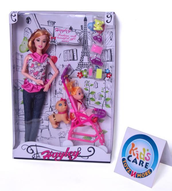 Adorable 11-Inch Bendable Doll With Baby Doll & Other Accessories (7788-4)