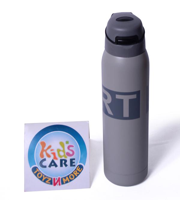 Metallic 500-ml Stainless Steel Thermal Water Bottle With Straw - Grey (8533)