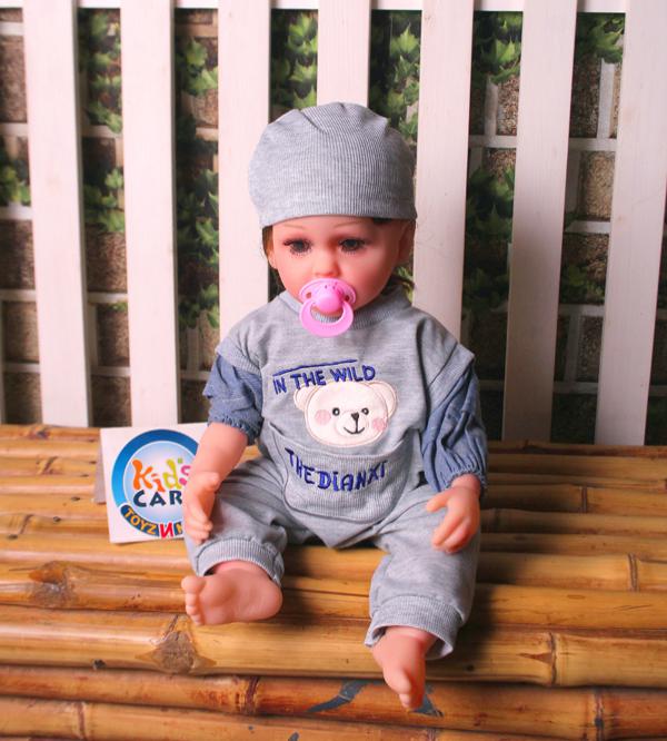 Premium Quality Silicone Lifelike Doll - 20-inch (56 cm) with Diaper and Feeder (KC5695C)
