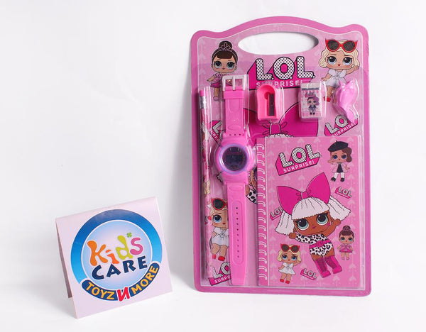 LOL Dolls Stationery Set With Wrist Watch (8816)