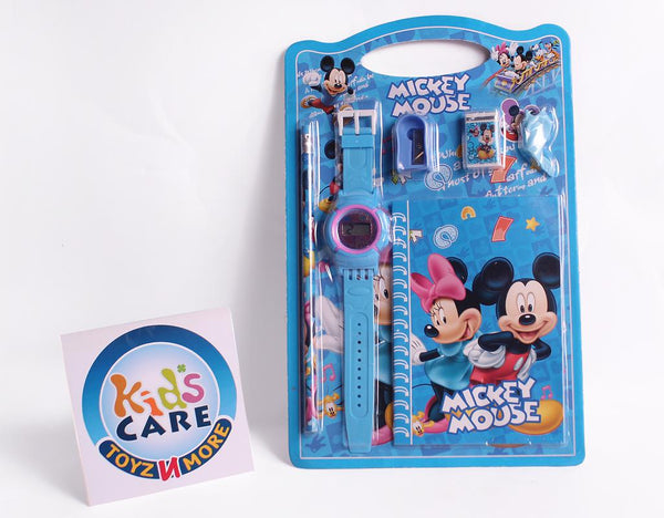 Mickey Mouse Stationery Set With Wrist Watch (8816)