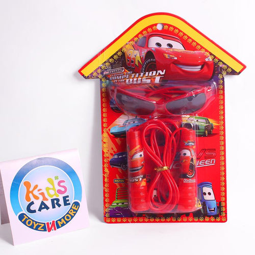 Load image into Gallery viewer, Mc Queen Cars Skipping Rope and Sun Glasses Set (8878)

