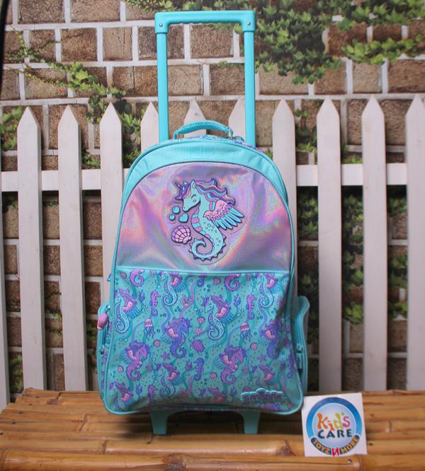 Smiggle Brand Seahorse Unicorn Themed School Trolley Bag for Grade 2 and 3 (783741)