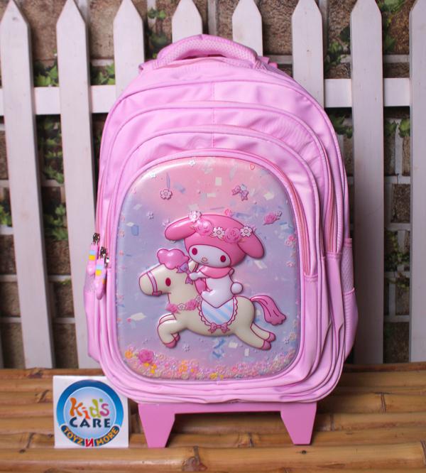 Lovely Kuromi Melody Themed School Trolley Bag for Grade 3 to 5 (2515-17)