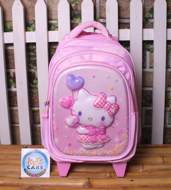 Hello Kitty Themed School Trolley Bag for Grade 1 & 2 (2513-15)