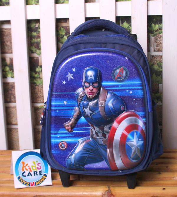 Captain America Themed School Trolley Bag for Playgroup & Kindergarten (2512-13)