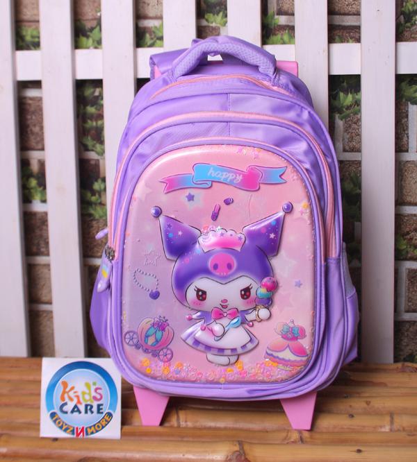 Kuromi Themed School Trolley Bag for Grade 1 & 2 (2513-15)