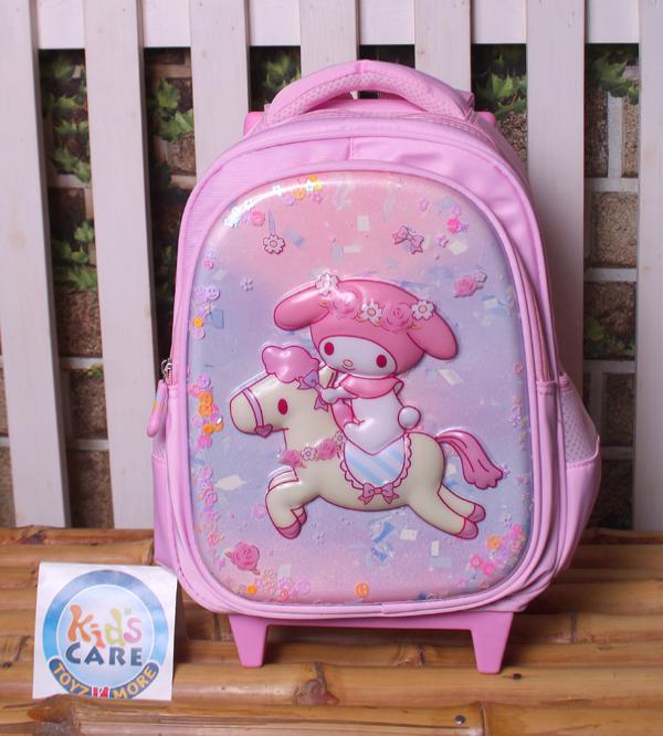 Lovely Kuromi Melody Themed School Trolley Bag for Playgroup & Kindergarten (2512-13)