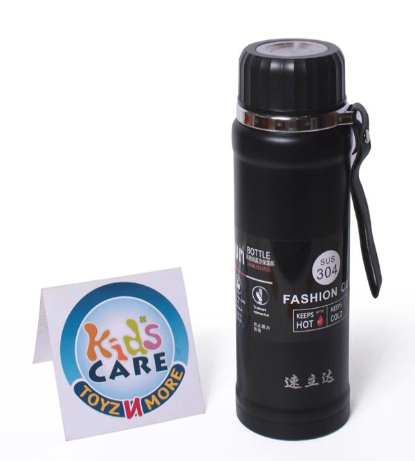 800ml Metallic Stainless Steel Thermal Water Bottle - Black (HH-6001)