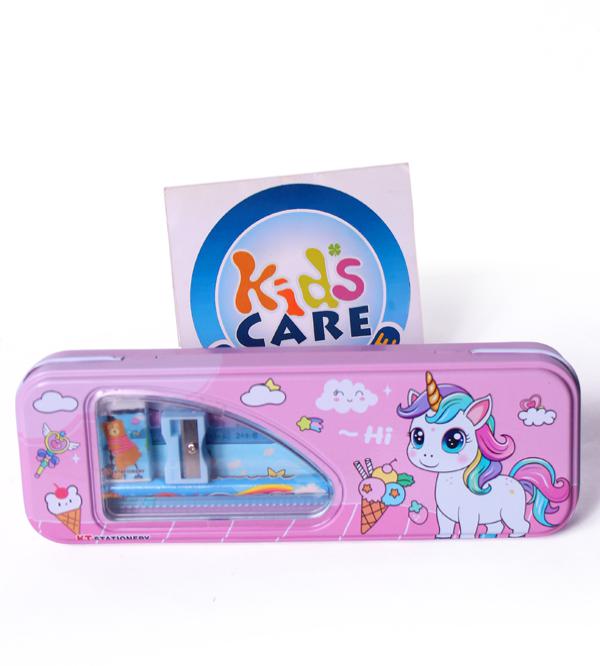 Unicorn Two Layer Metal Pencil Box With Stationery (KT-6932)