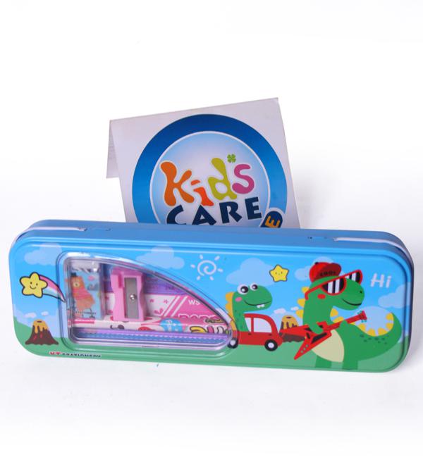 Dinosaur Two Layer Metal Pencil Box With Stationery (KT-6932)