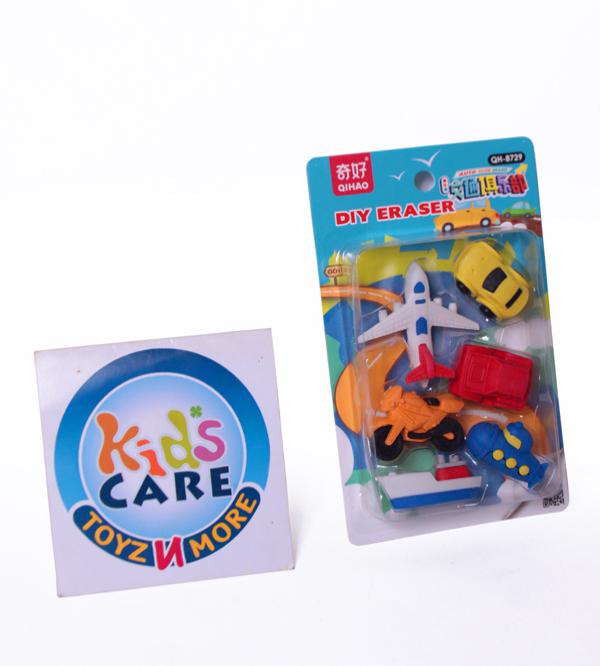 Pack of Six Transport Themed DIY Erasers (QH-8729)