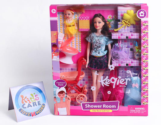 Bendable Doll WIth Baby and Accessories (68008E)