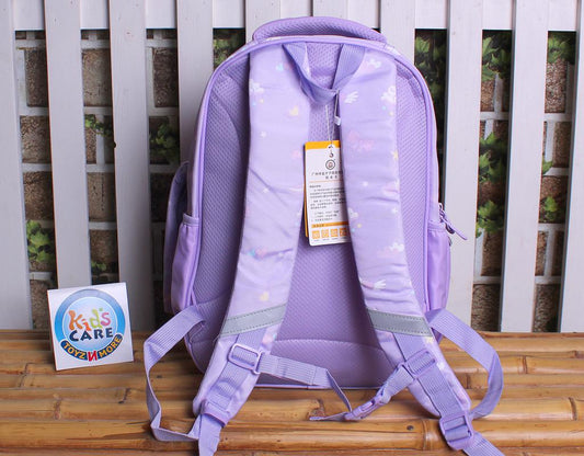 Jincaizi Premium Quality School Bag Backpack for Grade 2 & 3 With Matching Stationery Pouch Purple (8895#)