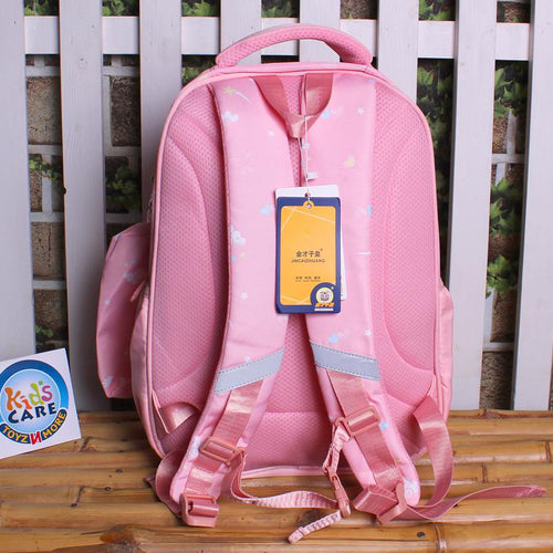 Load image into Gallery viewer, Jincaizi Premium Quality School Bag Backpack for Grade 2 &amp; 3 With Matching Stationery Pouch Pink (8895#)
