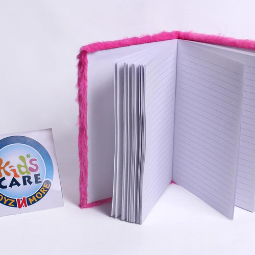 Load image into Gallery viewer, Unicorn Themed Fur Cover Notebook / Diary Pink (3265M)
