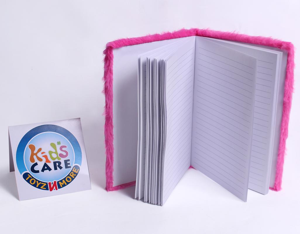 Unicorn Themed Fur Cover Notebook / Diary Pink (3265M)