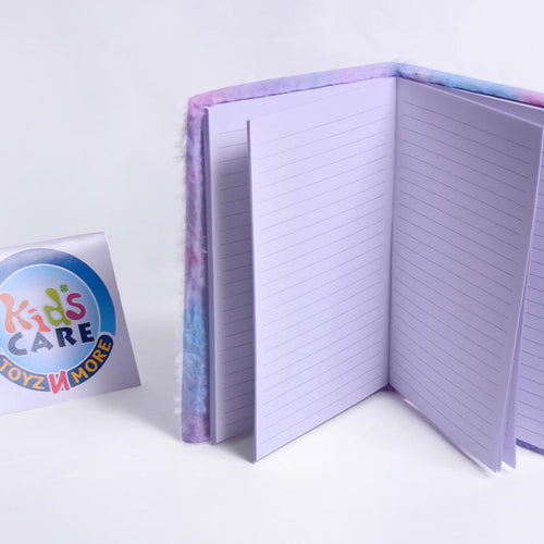 Load image into Gallery viewer, Outer Space Word Themed Fur Cover Notebook / Diary Purple (3265O)
