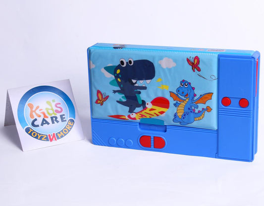 Dinosaur Themed Double Sided Magnetic Pencil Box With 6 Buttons (JC-2267)