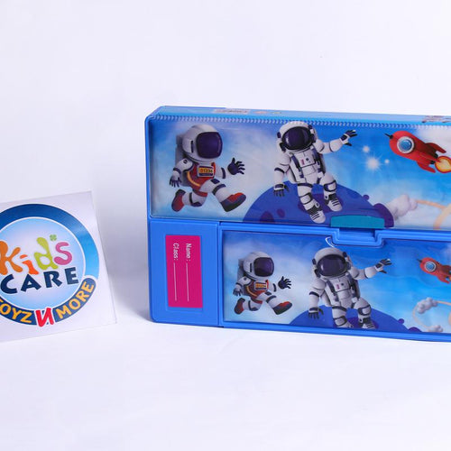 Load image into Gallery viewer, Outer Space World Themed Double Sided Magnetic Pencil Box With 6 Buttons (JC-2267)
