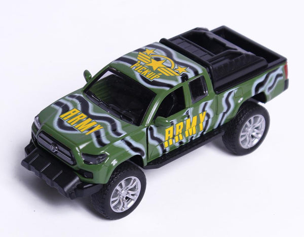 Die Cast Metallic Pull Back Openable Doors Camouflage Army Themed Model Jeep Toy (K147A)