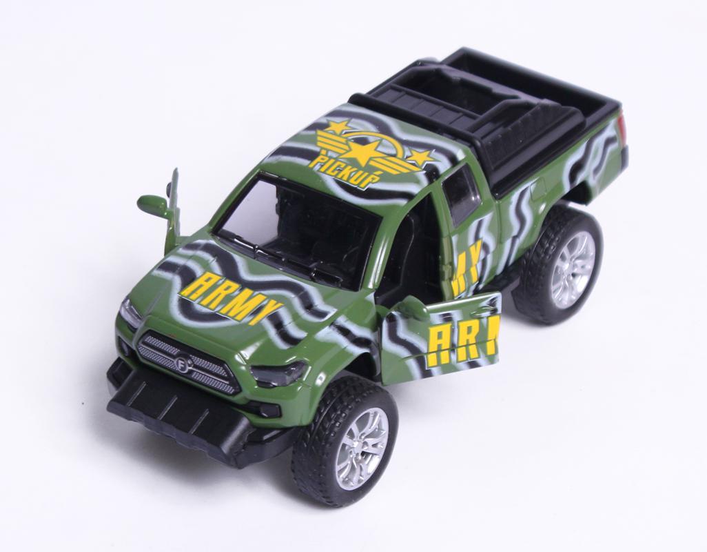 Die Cast Metallic Pull Back Openable Doors Camouflage Army Themed Model Jeep Toy (K147A)