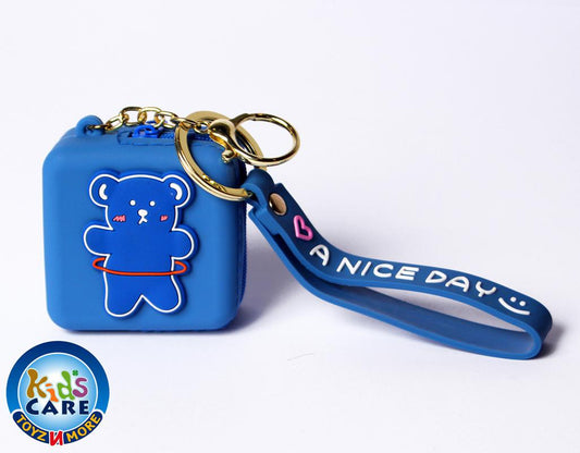 Cute Teddy Bear Themed Silicone Pouch Key Chain / Bag Hanging (KC5637)