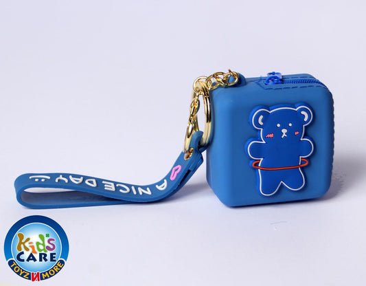 Cute Teddy Bear Themed Silicone Pouch Key Chain / Bag Hanging (KC5637)