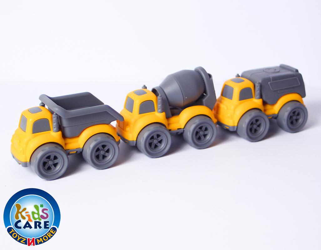 Pack of 3 Friction Powered Engineering Trucks Set (6815-3)