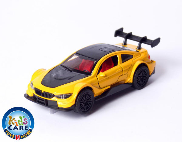 Alloy Flyback Sports Car Die Cast Model With Lights and Sound Yellow (KC5662F)