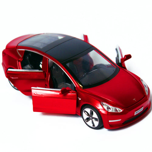 Load image into Gallery viewer, 1:24 Scale Tesla Roadster Alloy Car Model Toy with Lights and Sound Red (HC635)

